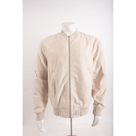 Zara Mens Bomber Jacket Coat Size XL Beige Tan 4302/377 NWT - Picture 1 of 7
